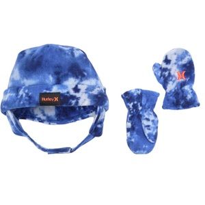 Hurley Kids Blue Fleece Cold-Weathet Hat With Mittens NWT